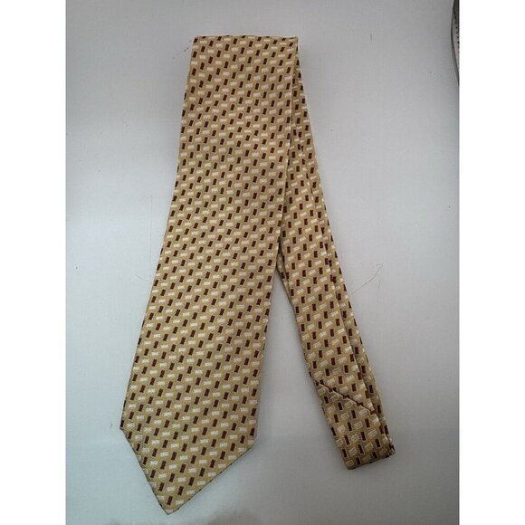 VTG ASSORTED LOT OF 3 - Yellow Tone Silk Ties Made in Italy Abstract Patterns - Picture 2 of 6